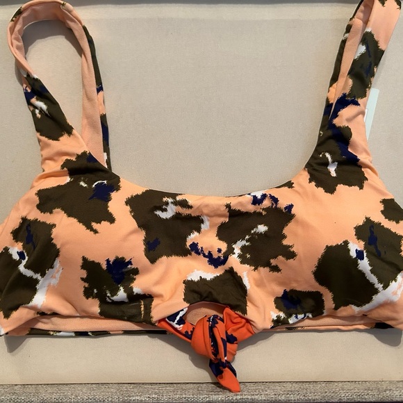 Women’s 2 piece Swimsuit Size small colors peach & brown - Picture 5 of 7